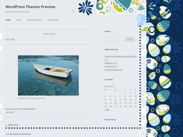 WordPress Theme: Easter Blue