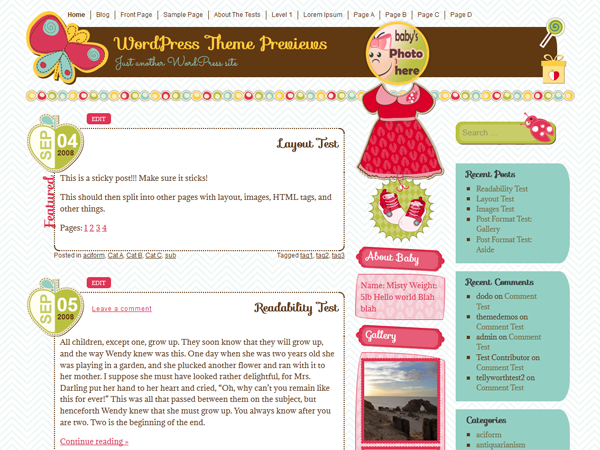 WordPress Theme: It's a Girl