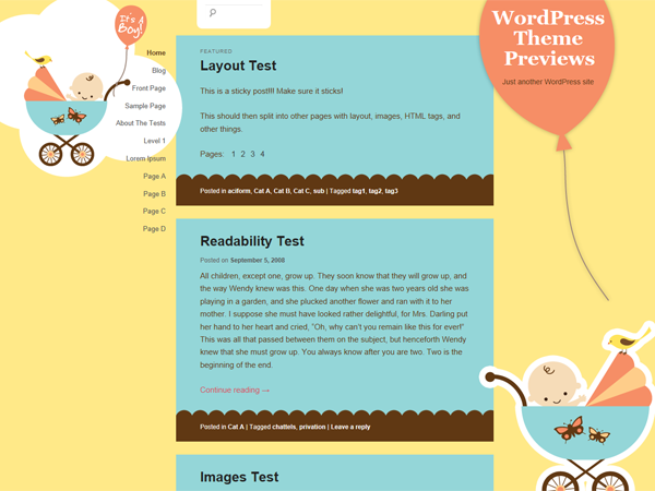 WordPress Theme: It's a Boy