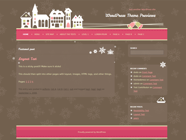 WordPress Theme: Pink Xmas